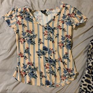 Rue21 Striped floral shirt